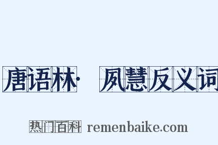 唐语林·夙慧反义词是什么意思的图片
